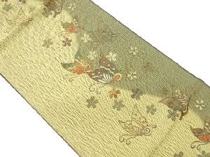 花蝶模様織出し名古屋帯